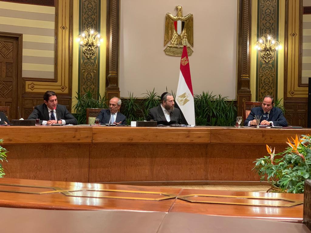 Left to right:  Harley Lippman, Isaac Dabah, Ezra Friedlander, President El—Sisi