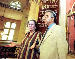 Lina Mattatia and Meir Mishan, the Israeli consul in Alexandria  (AP PHOTO, Amr Nabil)